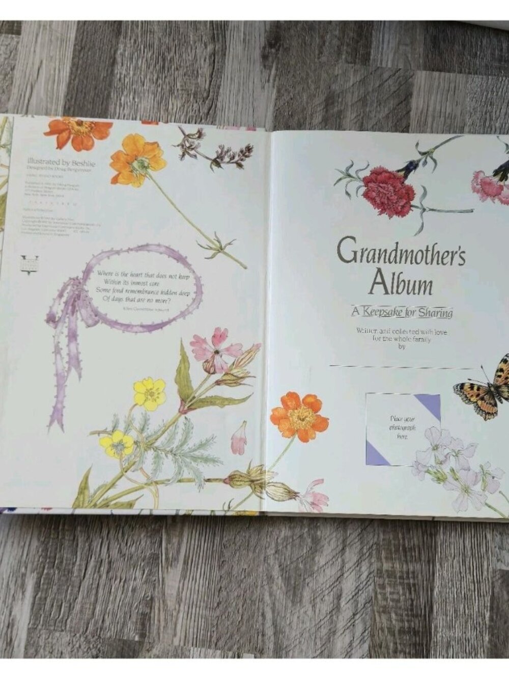 Beshlie Grandmother's Album A Keepsake for Sharing Pop-Up Floral Book '92 1st Ed - Picture 13 of 15
